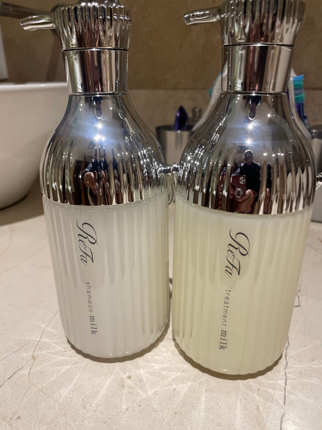 Customer photo review of ReFa Milk Shampoo & Treatment SET (White) (500ml Each)