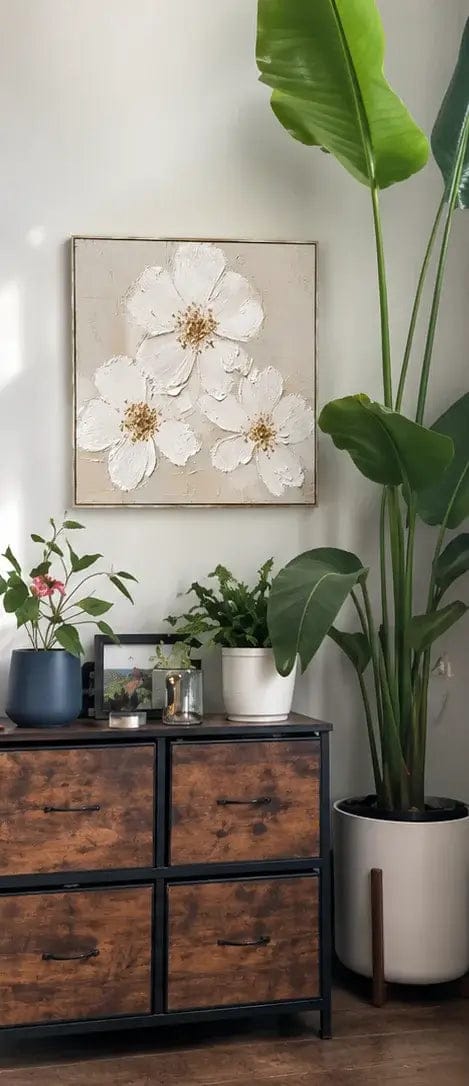 Customer photo review of White Bloom Gold Floral Wall Art
