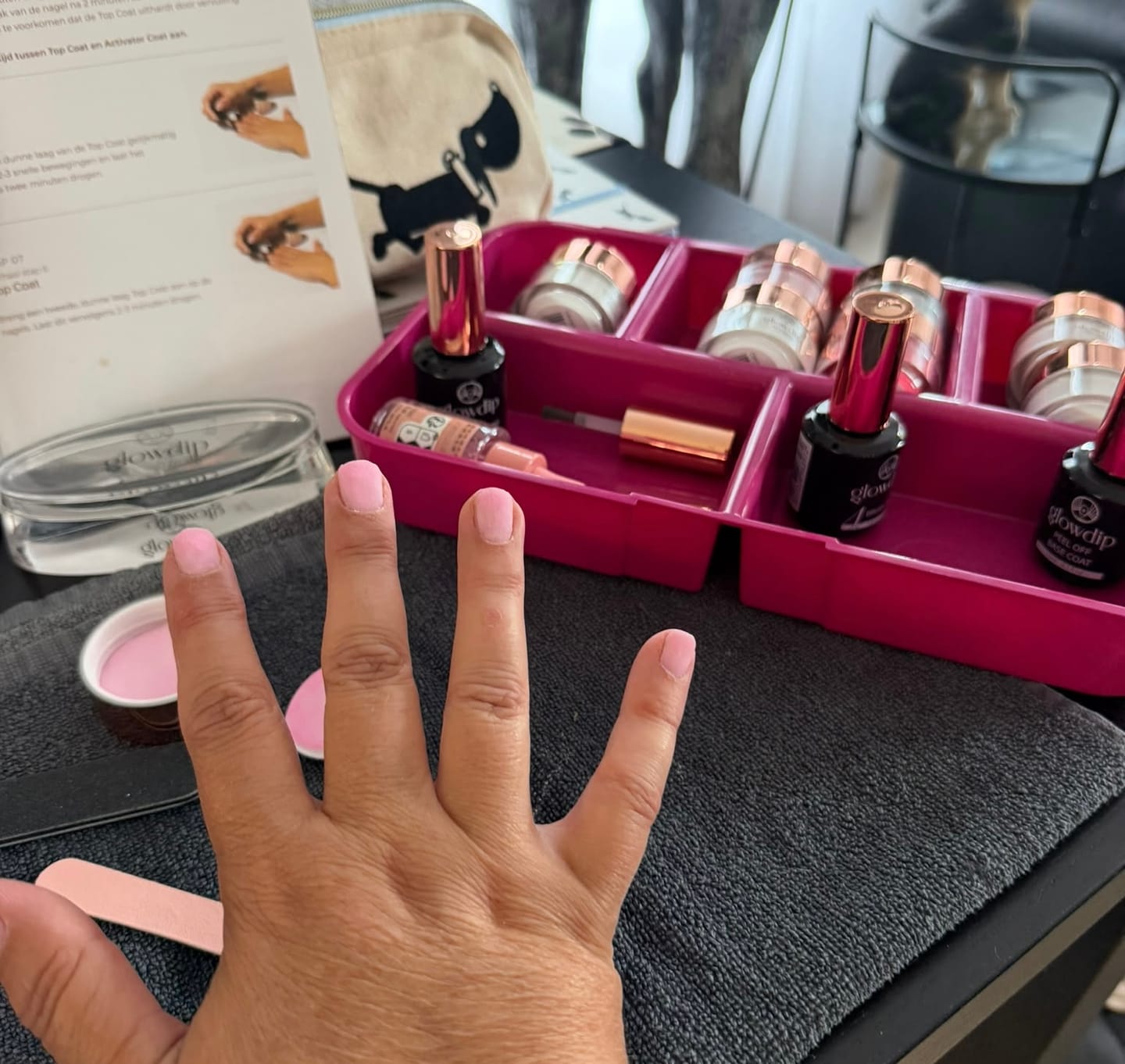 Customer photo review of Sweet Pink Bling Dipping Powder