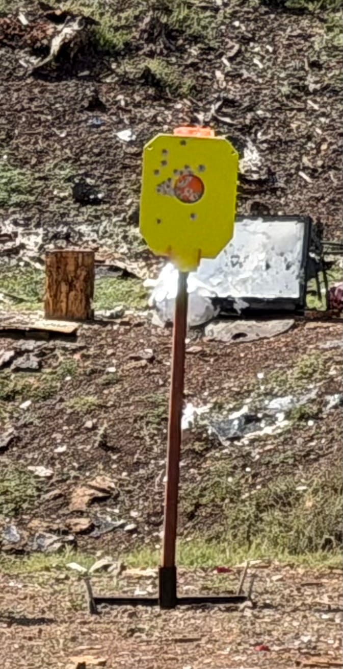 Customer photo review of 12" X 20" X 3/8" AR500 Steel Silhouette Target with Mounting Bracket