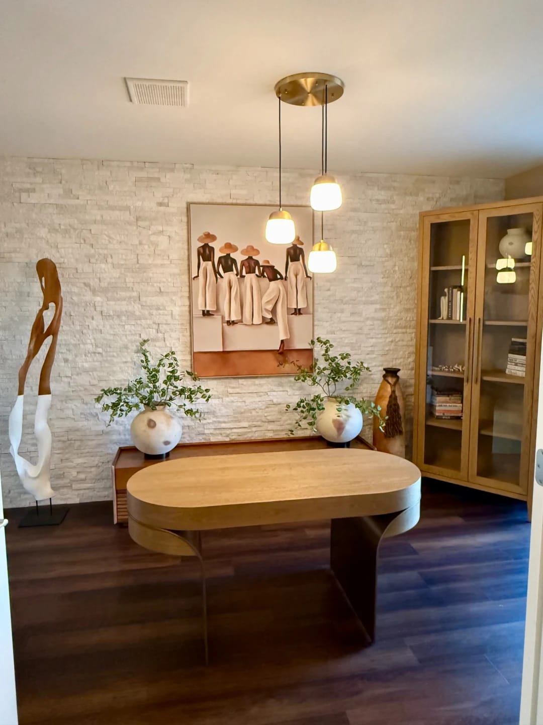 Customer photo review of Gold Alabaster Pendant Light for Kitchen Island, 18 cm