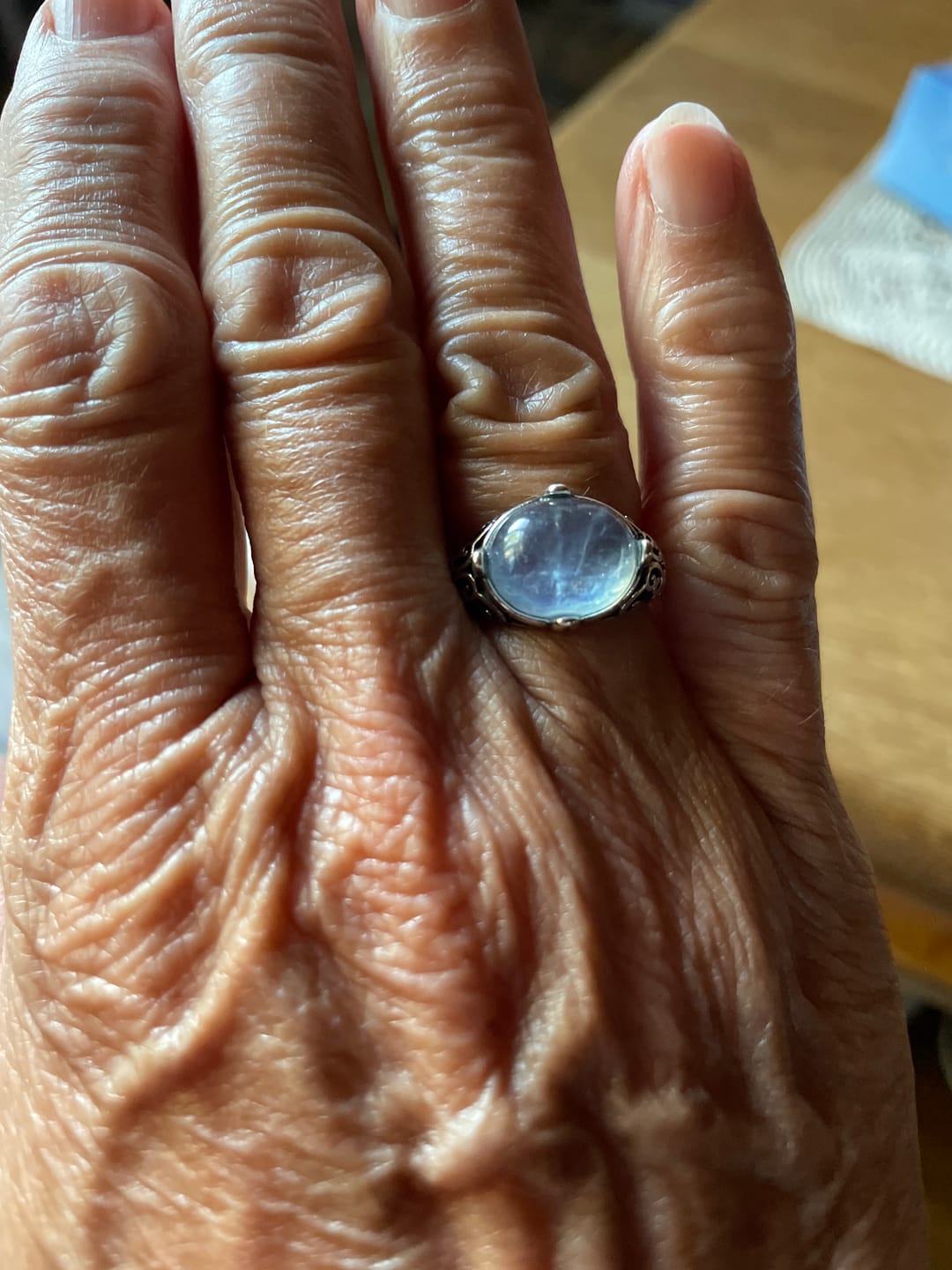 Customer photo review of Bague Ajustable "Voix de l’Âme" en Aigue-Marine
