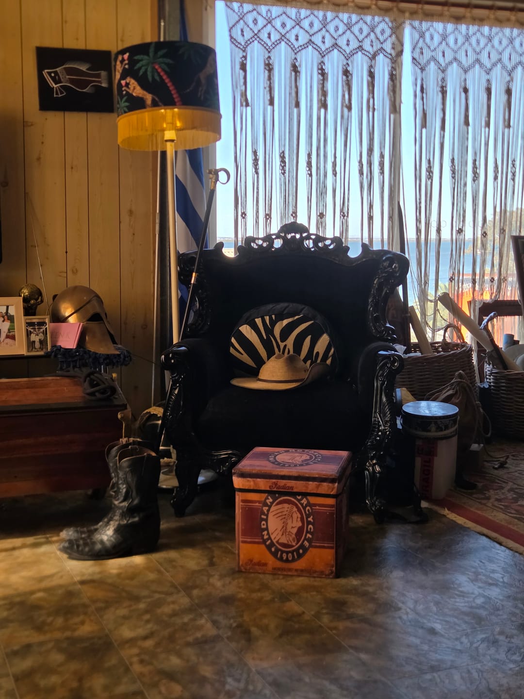 Customer photo review of Cocktail Cheetah Tassel Drum Lampshade Black