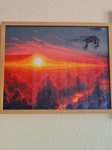 Customer photo review of Sunrise in the clouds | Diamond Painting Kit