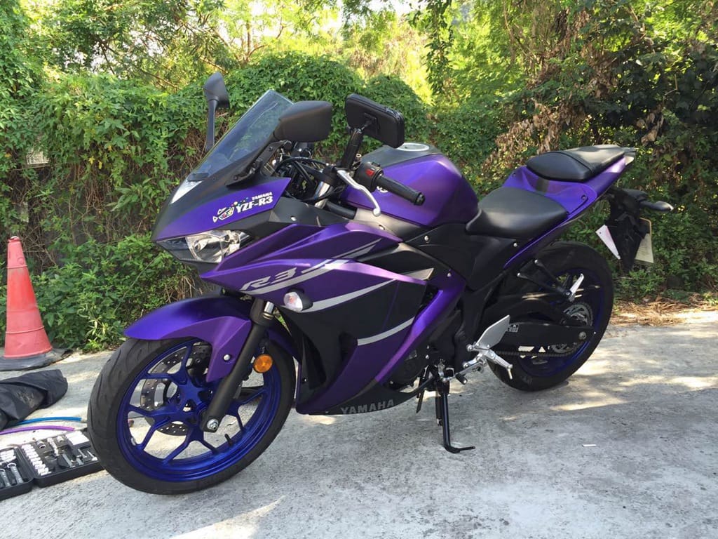 Customer photo review of Purple Fairing Kit For Yamaha R3 2015 2016 2017 2018