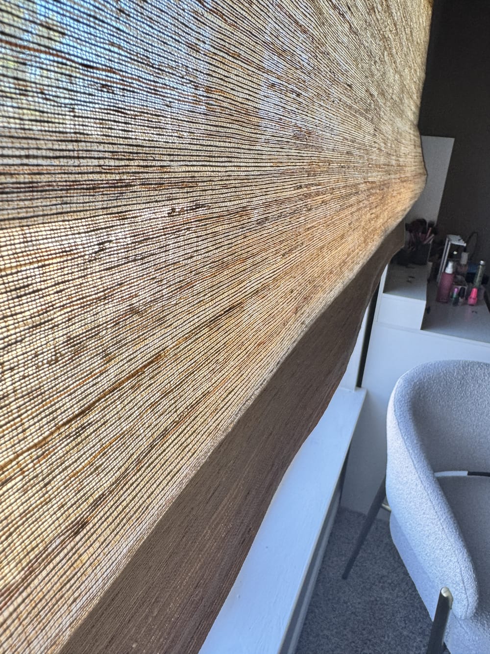 Customer photo review of Rattan Natural Bamboo Woven Wood Shades