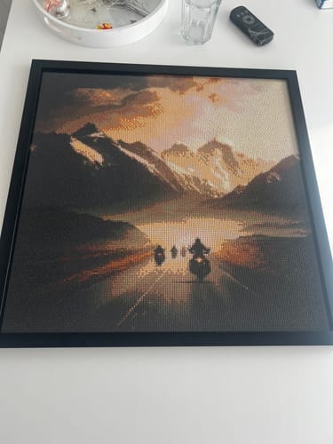 Customer photo review of Lightning fast biker | Diamond Painting Kit