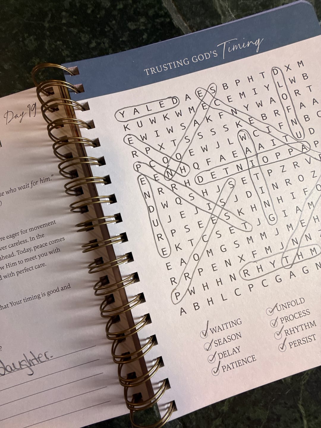 Customer photo review of Be Still: Word Search Devotional for Peace & Rest in God