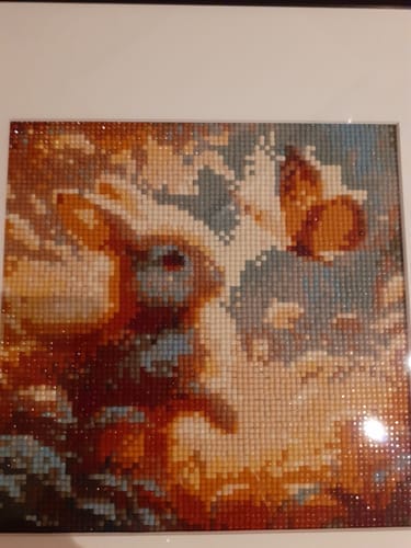 Customer photo review of Rabbit with butterfly | Diamond Painting Kit
