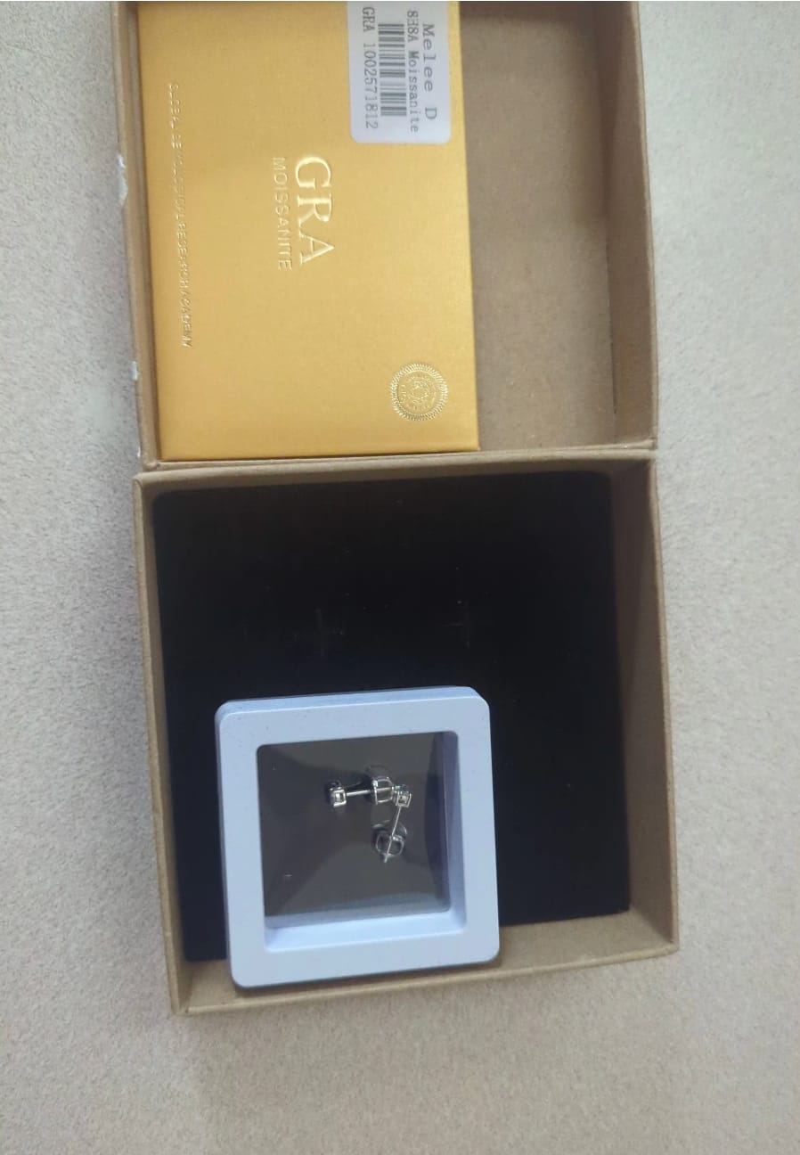 Customer photo review of GL Classic Solitaire  S925 Silver Moissanite Earrings