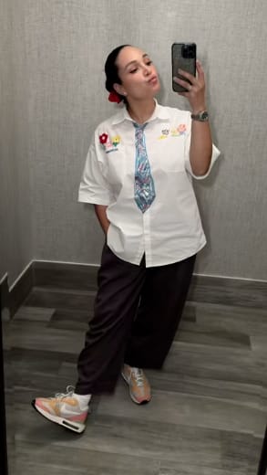 Customer photo review of Aelfric Eden Graffiti Necktie Floral Shirt