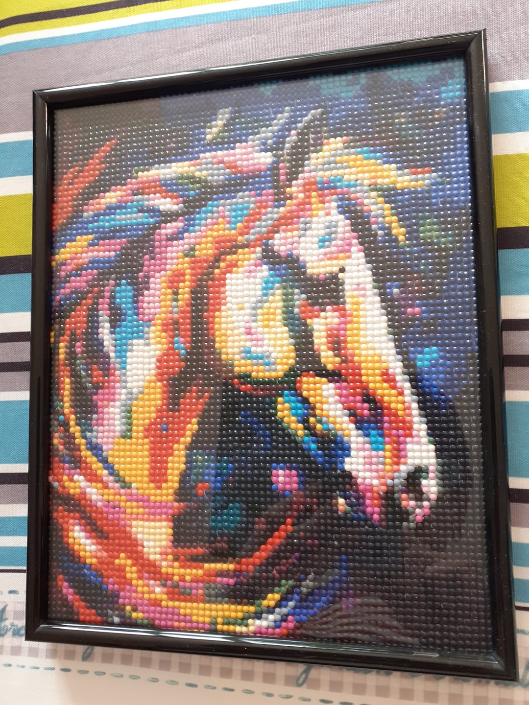 Customer photo review of Broderie Diamant - Cheval Coloré Abstrait