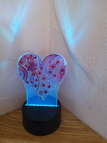 Customer photo review of Heart | Diamond Painting Lamp Kit