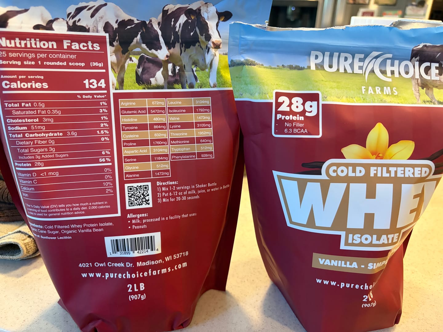 Customer photo review of Whey Protein Isolate with Organic Vanilla