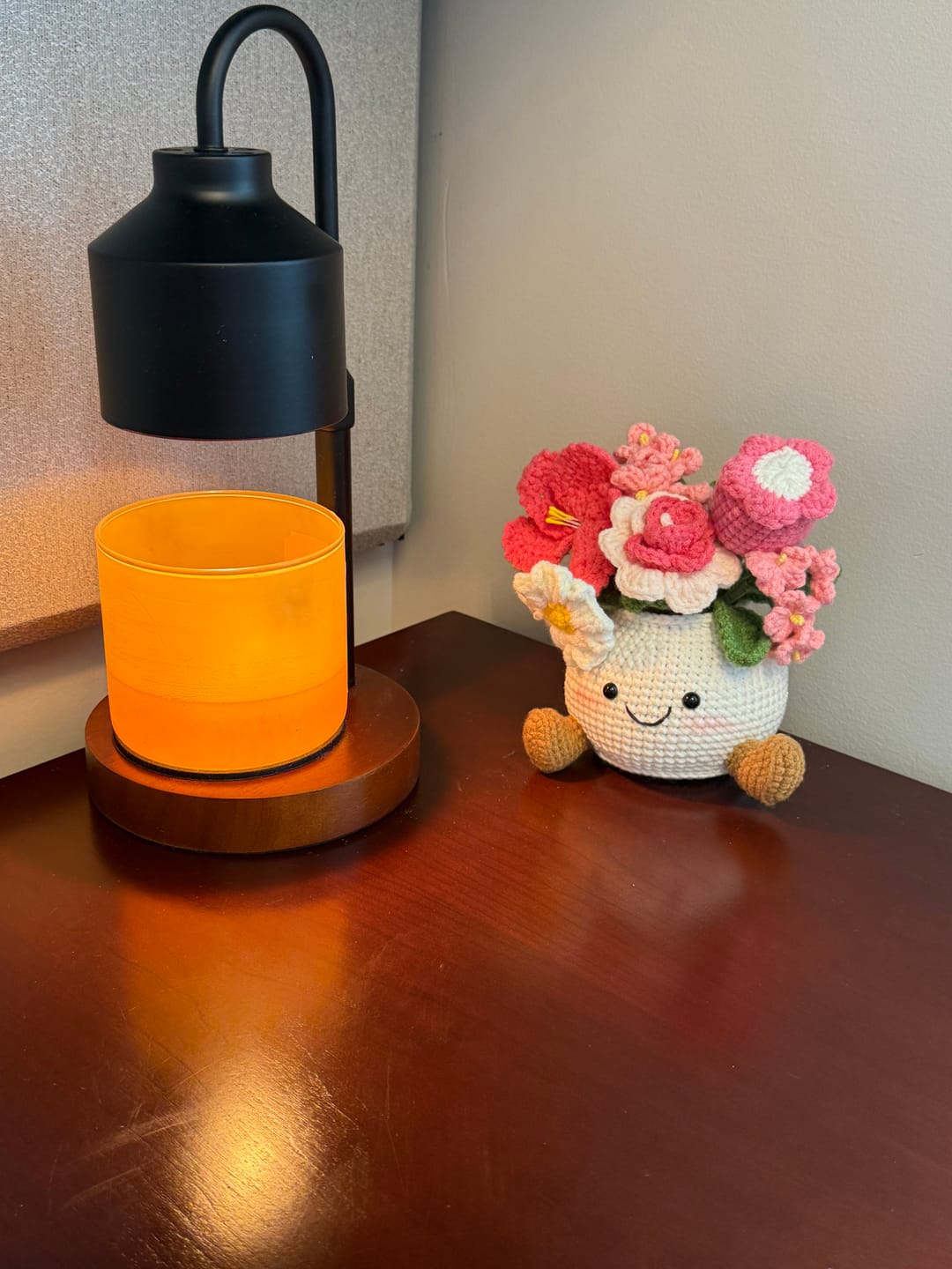 Customer photo review of Handmade Crochet Plant Pot Collection – Cute Flower, Mushroom & Strawberry Amigurumi Desk Decor