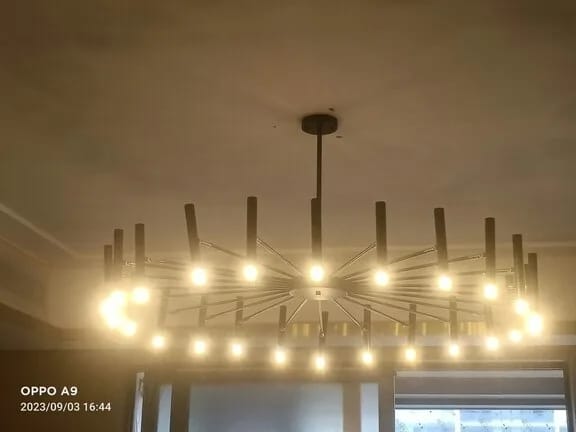 Customer photo review of Black Iron Chandelier for Dining Table, 24-Light, 130 cm