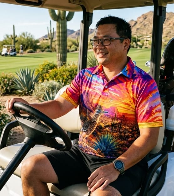 Customer photo review of Custom AOP Polo Shirt - Upload Your Design | Sublimation All Over Print | Fortera Apparel