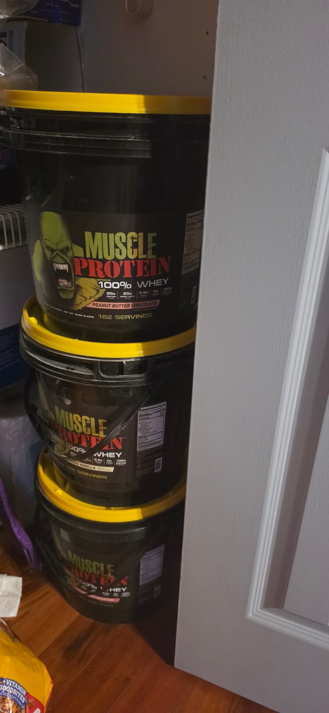 Customer photo review of Whey Protein Powder Bucket