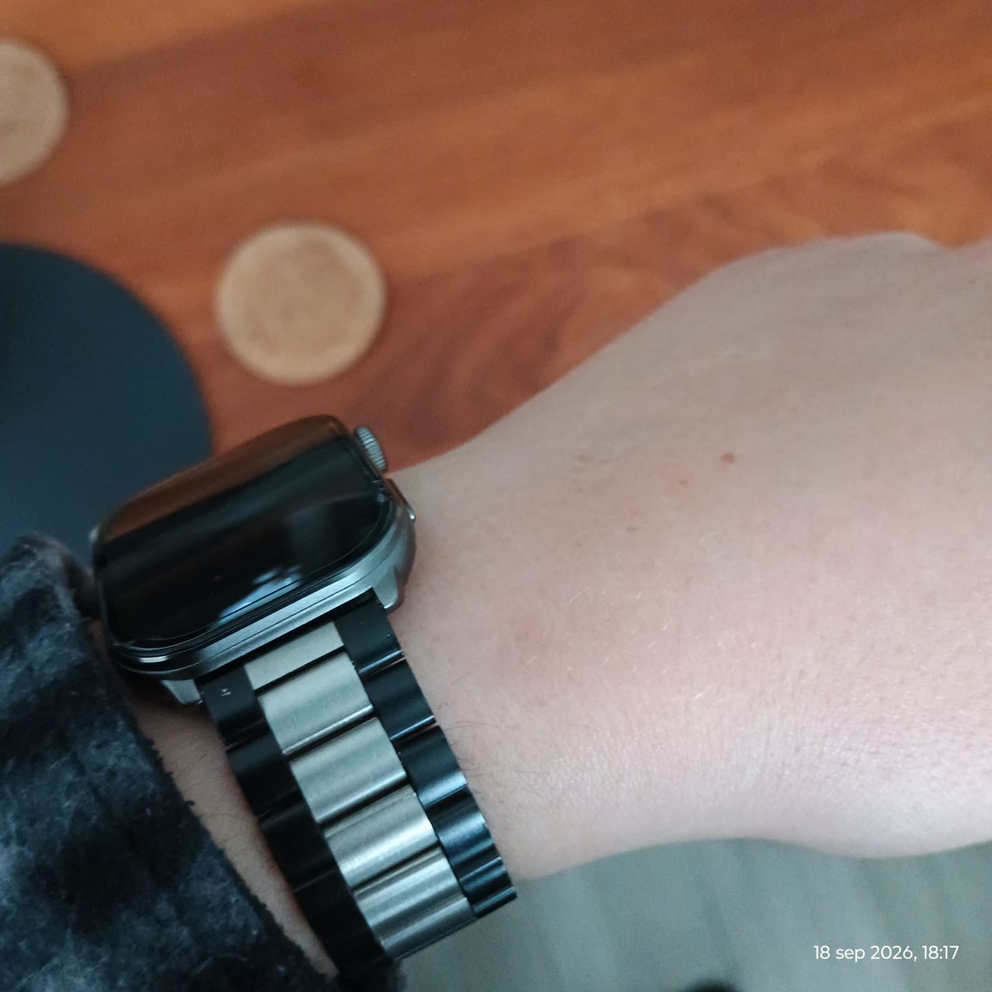 Customer photo review of Stalen bandje Zwart-Zilver
