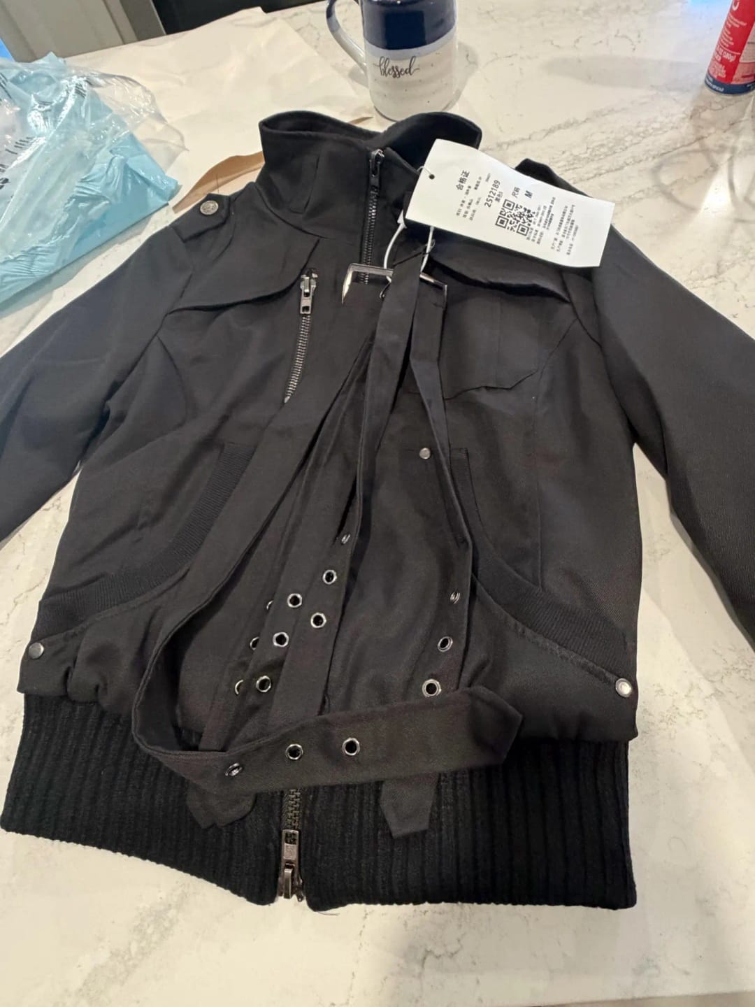 Customer photo review of Subculture Harajuku Vintage Safari Jacket Button-Front Zip-Up