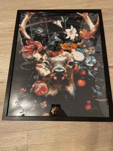 Customer photo review of Deer with flower antlers | Diamond Painting Kit