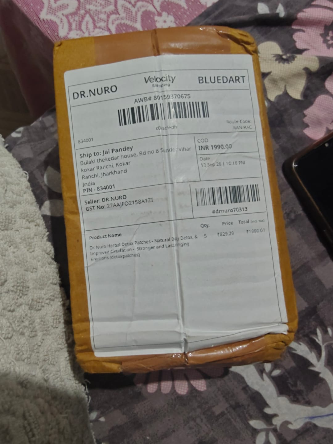 Customer photo review of Dr. Nuro Herbal Detox Patches - Natural Body Detox, & Improved Circulation -  Stronger and Last Longing Erections