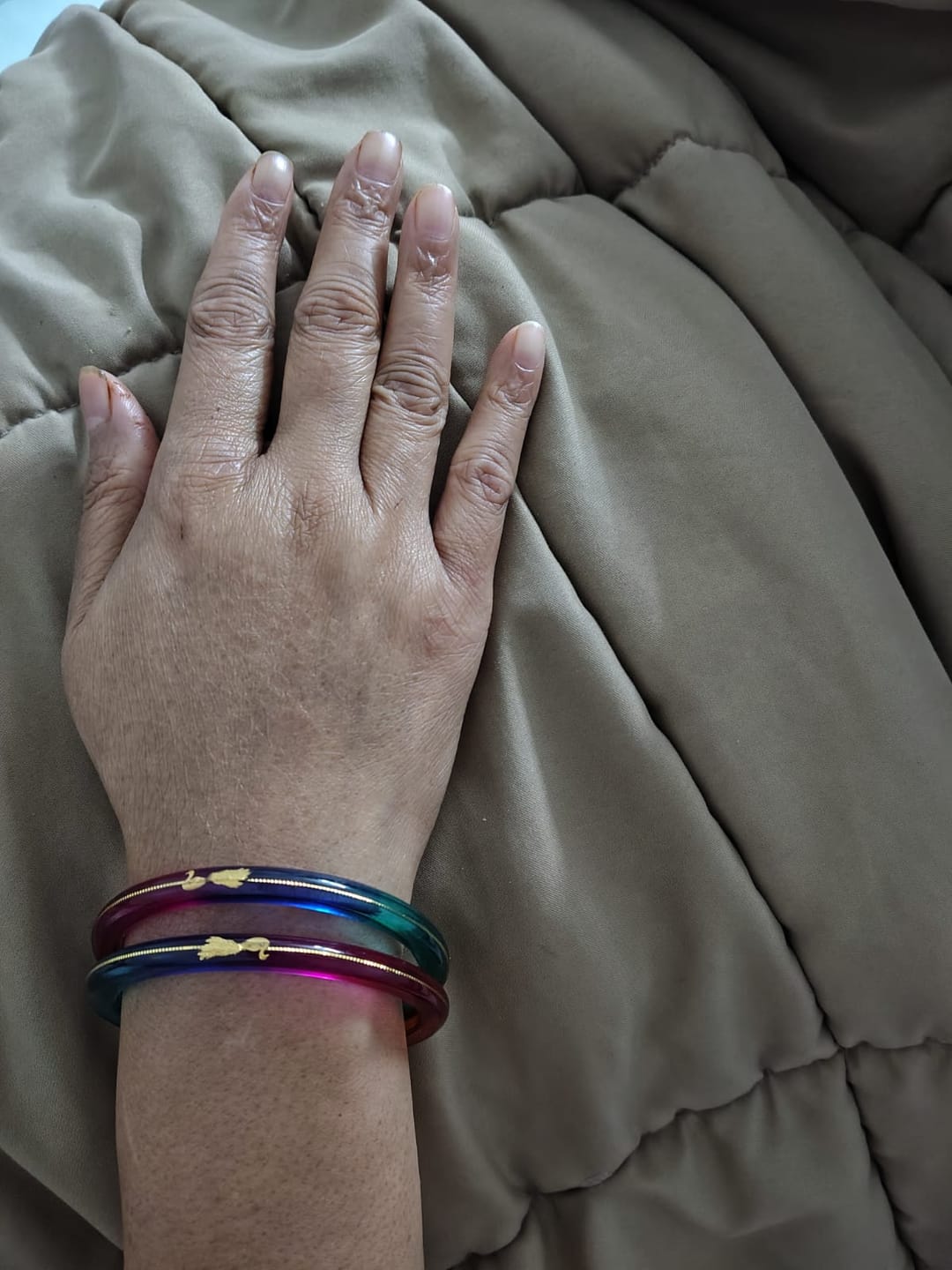 Customer photo review of "Mayur A Colorful Peacock Style!" - 916 22k Gold Bangles (Multicolour)