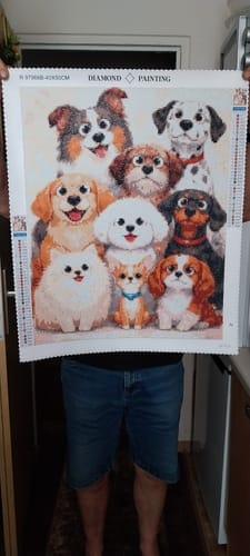 Customer photo review of Happy Paws | Diamond Painting Kit