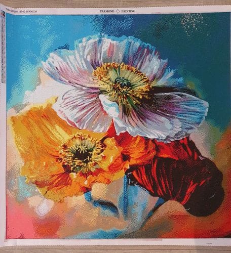 Customer photo review of Abstract flowers, colorful | Diamond Painting Kit