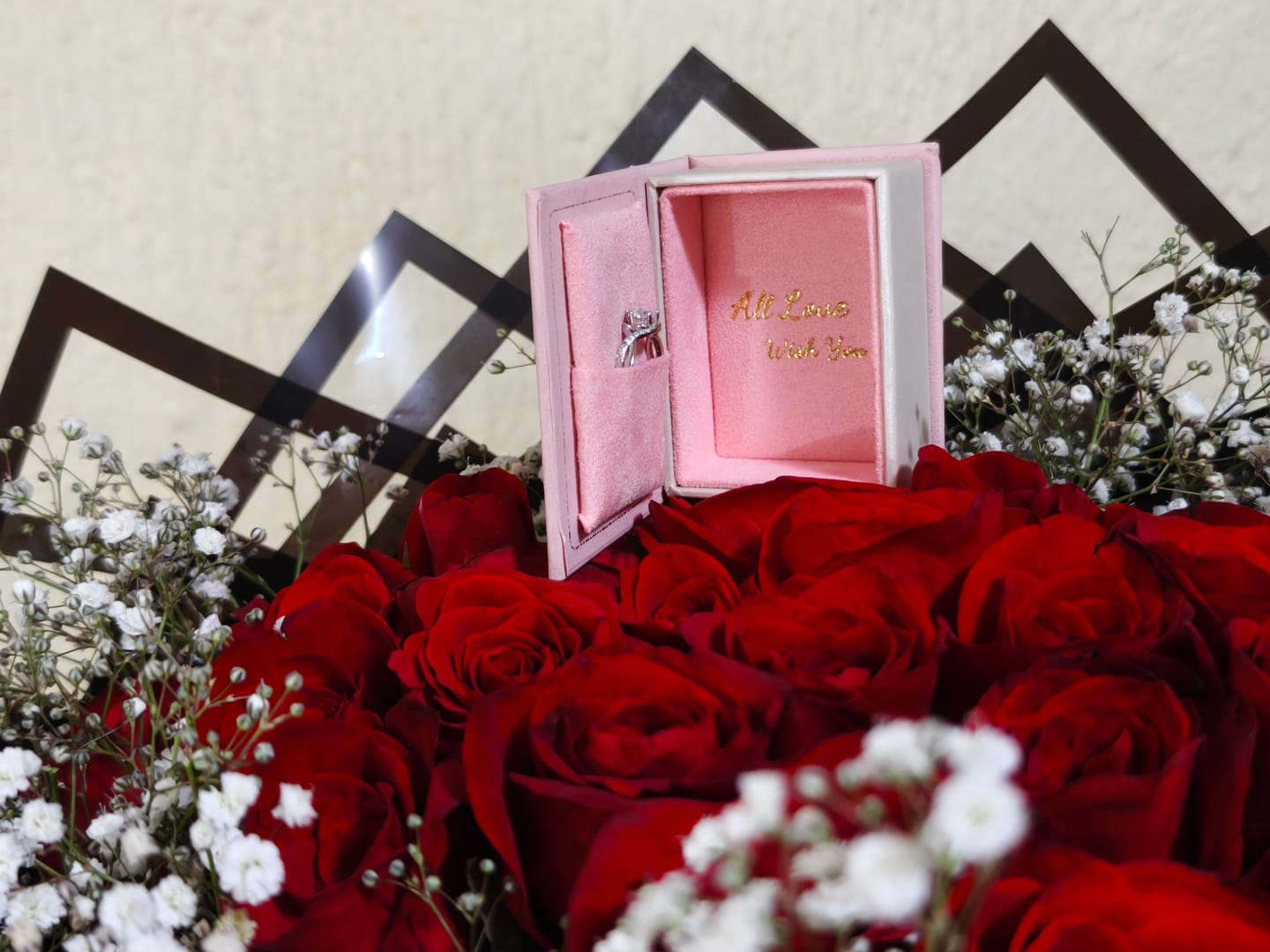 Customer photo review of Anillo Ajustable de Promesa Rose Plata925