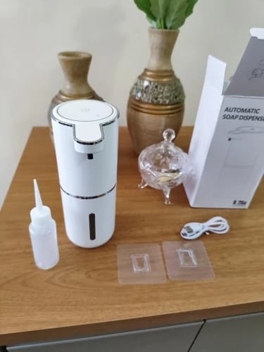 Customer photo review of Automatic Wall-Mounted Foaming Liquid Soap Dispenser Electric USB Charging Hand Sanitizer Dispenser for Hotels Bathrooms