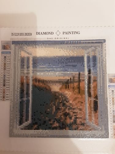 Customer photo review of View from window, beach | Diamond Painting Kit