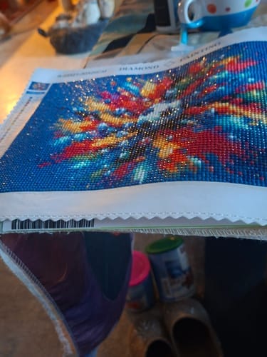 Customer photo review of Explosion of color on the sidelines | Diamond Painting Kit