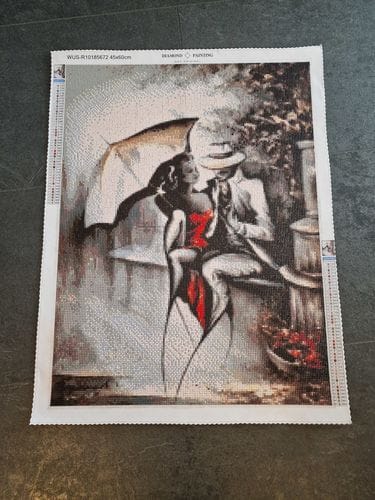 Customer photo review of Couple on the wall | Diamond Painting Kit