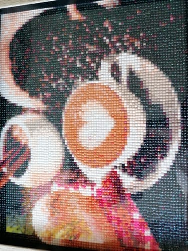 Customer photo review of Coffee and Bread | Diamond Painting Kit