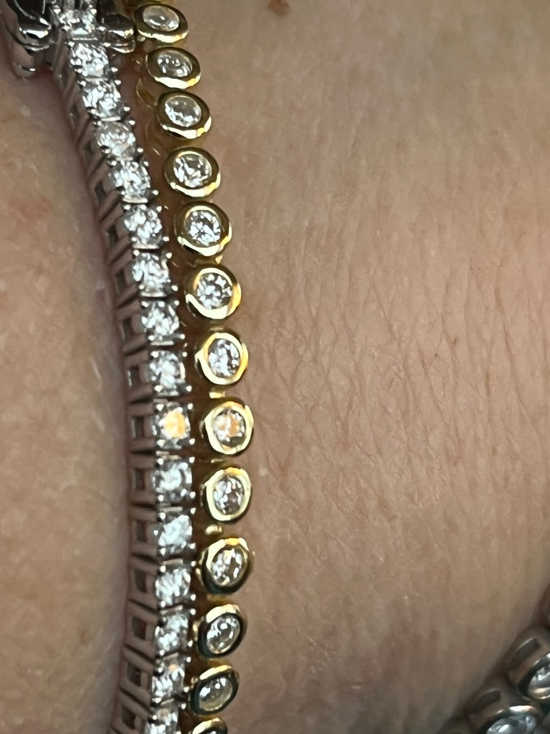 Customer photo review of Bezel Moissanite Tennis Bracelet 3mm