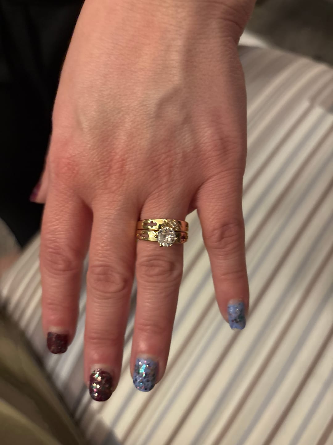 Customer photo review of FREE Today: Stackable Cross Band Ring Set: Timeless Symbol of Faith & Eternal Light