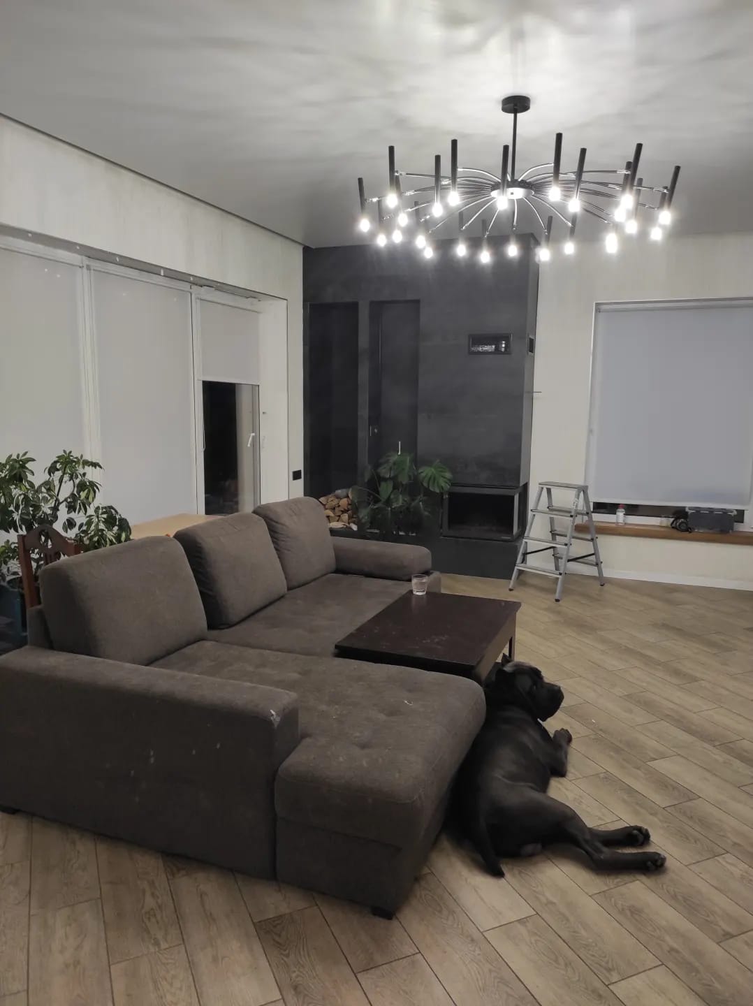 Customer photo review of Black Iron Chandelier for Dining Table, 24-Light, 130 cm