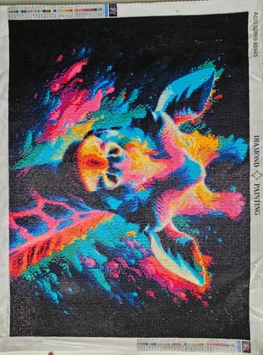 Customer photo review of Colorful Abstract Giraffe | Diamond Painting Kit