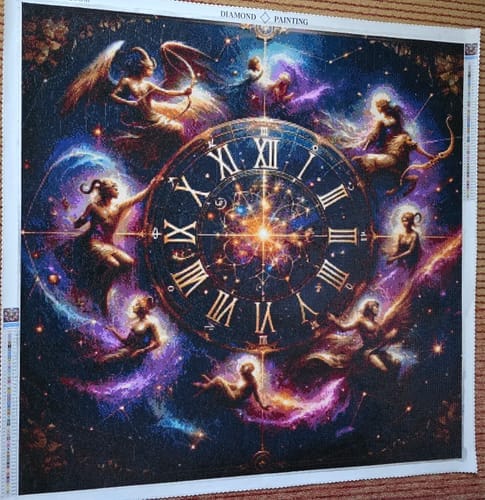 Customer photo review of Zodiac Clock | Diamond Painting Kit