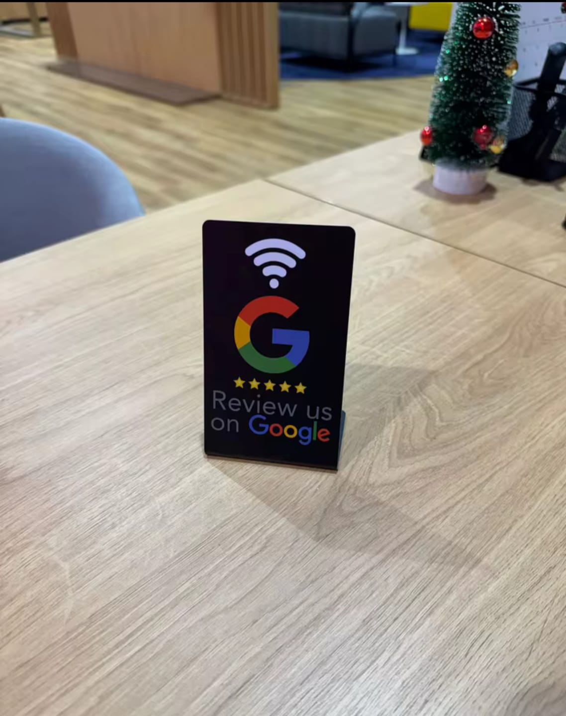 Customer photo review of Tarjetas NFC para reseñas de Google