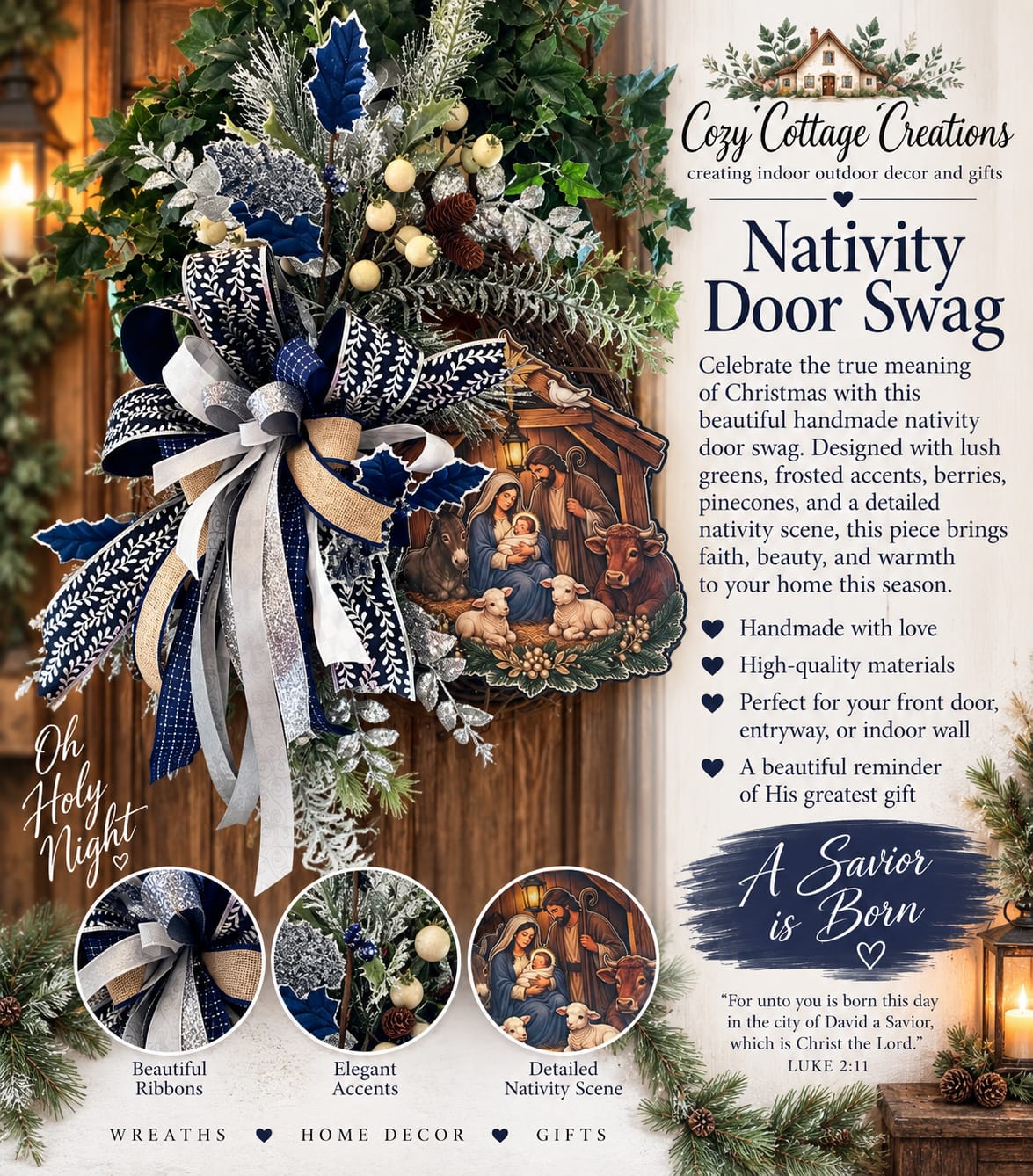 Customer photo review of 14" Oval Grapevine Wreath - DECOE-033