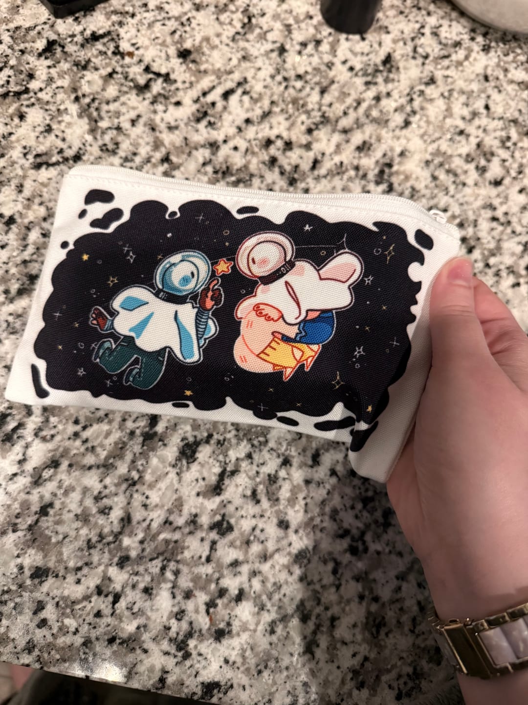 Customer photo review of Space Ghosts Duo White Vers. Pencil Pouch