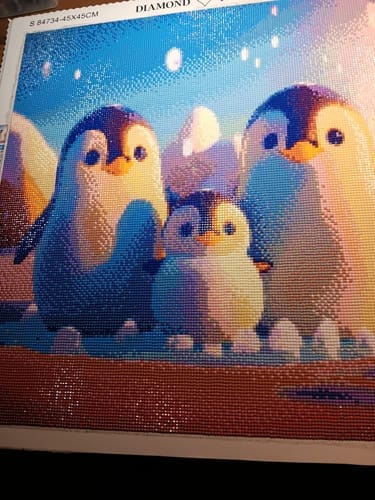 Customer photo review of Penguin Family | Diamond Painting Kit