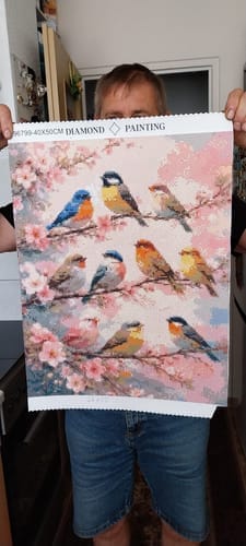 Customer photo review of Spring Songbirds | Diamond Painting Kit