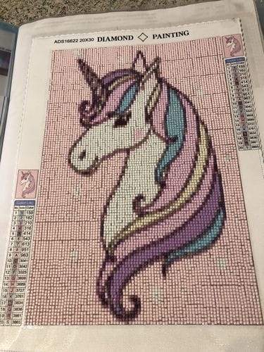 Customer photo review of Unicorn with stars | Diamond Painting Kit