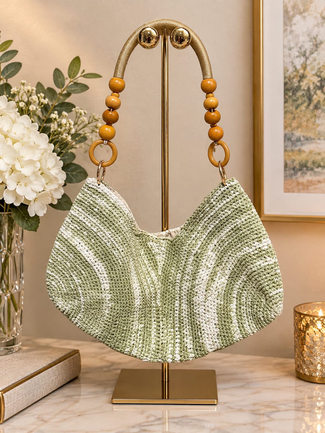 Customer photo review of Summer Conch Hobo Crochet Kit