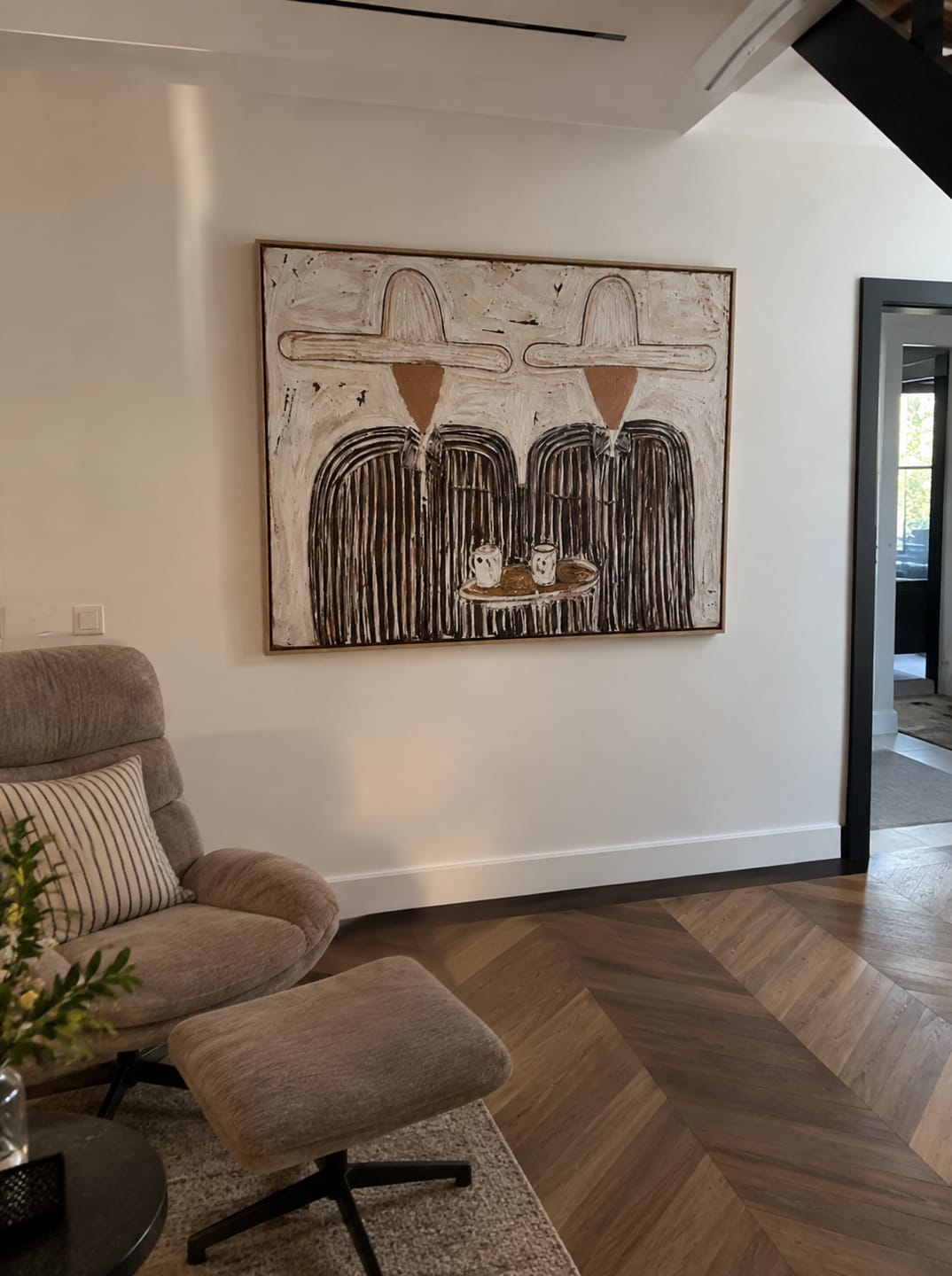 Customer photo review of CALDERA — Black & Ivory Western Duo Textured Wall Art