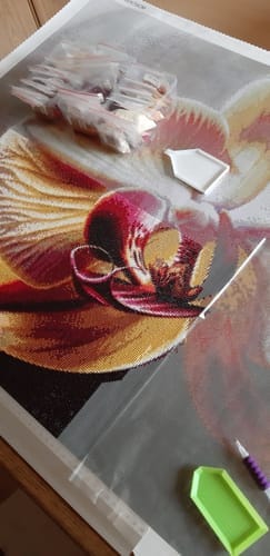 Customer photo review of The Yellow Orchid | Diamond Painting Kit
