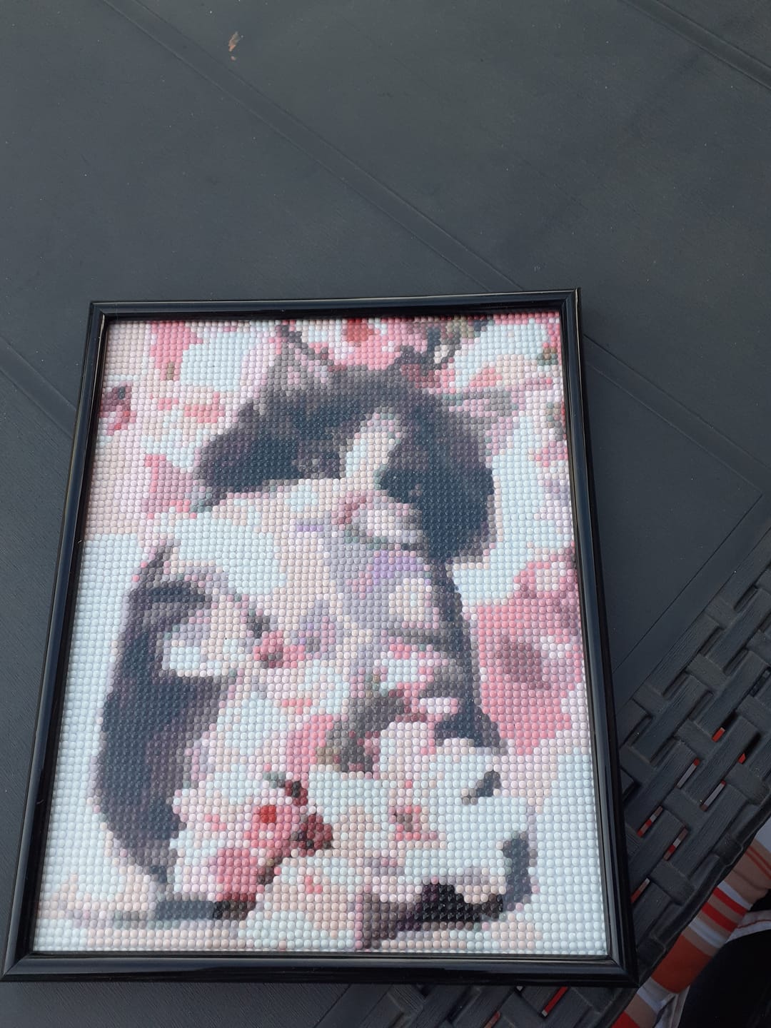 Customer photo review of Broderie Diamant - Chat et Fleurs